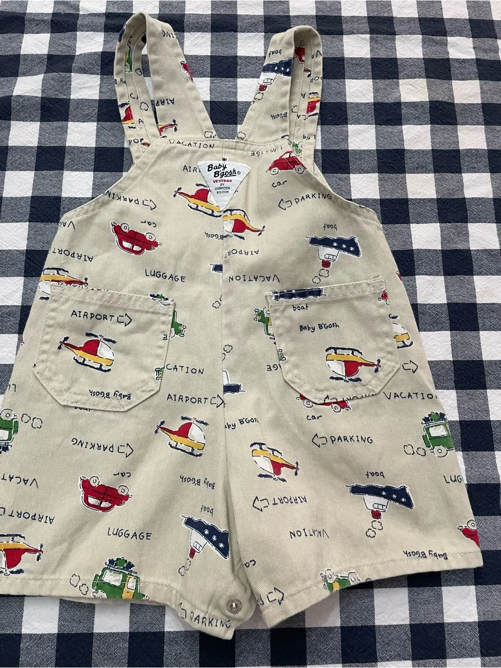 VTG OshKosh B'gosh Beige Shortalls Travel 12 month